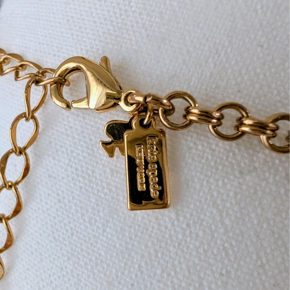 Kate Spade New York 12K Gold Plated "Day Tripper" Bib Statement Necklace 16"-19" - Picture 7 of 10